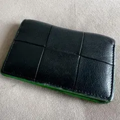 ✨美品✨ボッテガヴェネタ マキシイントレチャート カードケース 黒×緑