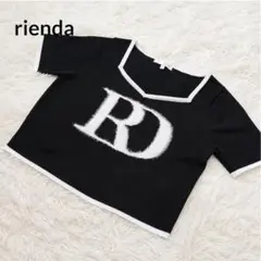 リエンダ rienda ビッグRロゴニットトップス ブラック 半袖 黒 美品のサムネイル