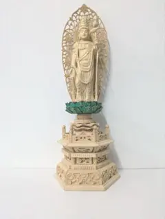 阿弥陀如来像舟形 阿弥陀如来 舟形 天然檜 2.5寸 木彫り 彫り 仏像 