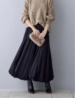新品未使用❣️チュールバルーンスカート バルーンスカート ロング 黒 Frene