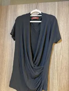MaxMara 黒 半袖 ドレープトップスのサムネイル