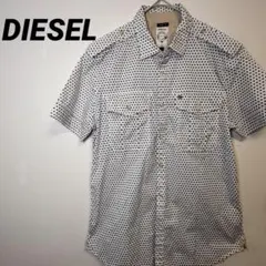 DIESEL ディーゼル 半袖シャツ L ドット柄 総柄 白 ネイビーのサムネイル
