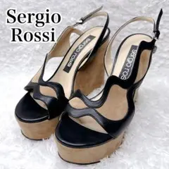 sergio rossi セルジオロッシ 厚底 ウェッジソール サンダル レザー
