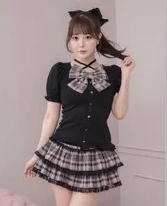 meltie preppy ribbon op ミニワンピース アイボリー - メルカリ