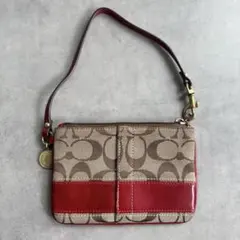 希少 COACH コーチ ハンドバッグ 赤 アクセサリーポーチ 7720 - メルカリ