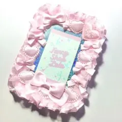 【293】B7 硬質カードケースデコ トレカケースデコ レースデコ【ピンク】