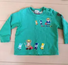 Miki House 緑色 クマ刺繍 トレーナー90