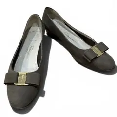 【良品】Salvatore Ferragamo パンプス ブラウン 23.5
