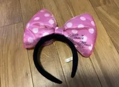 ミニー　ビッグリボンカチューシャ　ピンク