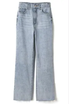 フリンジヘムセミフレアデニムパンツ[cu166]