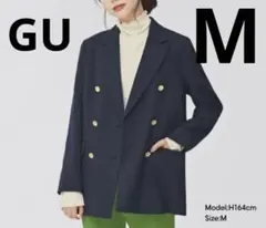 GU ダブルブレストブレザー　ネイビー　ゴールドボタン　Mサイズ