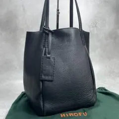 HIROFU ヒロフ ハンドバッグ トートバッグ ブラック シボ革　ロシェのサムネイル