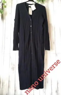 新品未使用❣️【定価¥9,900】 ナノユニバース切り替えRIBロングカーディガン
