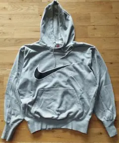 NIKE ナイキ ビッグスウォッシュ プルオーバーパーカー L グレー 銀タグ