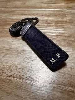 新品未使用】LOUIS VUITTON ブラックレザー キーホルダー 、一部