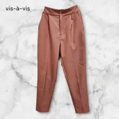 ビザビ スラックス テーパード センタープレス タック入 ピンク M