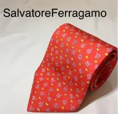 サルヴァトーレフェラガモ　ネクタイ　レッド　ハート