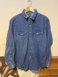 90s Wrangler ラングラー デニム ウエスタンシャツ ダメージ ⑦