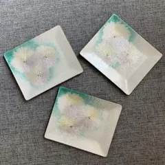 【七宝焼⭐️】花柄和菓子銘々皿　3枚セット　（菊？）