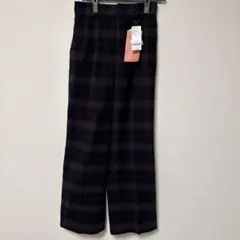 【新品】GLOBAL WORK チェック柄パンツ S 美シルエット あったか