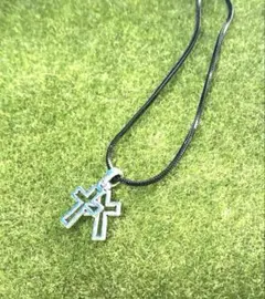 クロスペンダント ネックレス ブラックチェーン ユニセックス