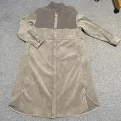 espace de calma ブラウン系 切り替えシャツワンピース　コート