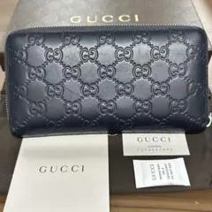 新品同様‼️ グッチ　GUCCI 財布　長財布　シマレザー　ラウンドファスナー
