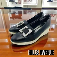 HILLS AVENUE ビジュー ウェーブソール レザーパンプス 24.5cm