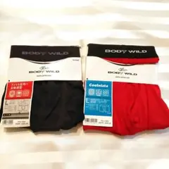 BODY WILD ボクサーパンツ L 2枚　赤黒　前とじ　ストレッチのサムネイル