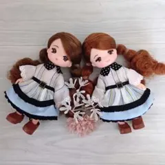 ミキちゃんマキちゃん 黒×ストライプ柄ワンピース アウトフィット