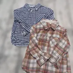 美品　無印良品チェック シャツ2枚セット　 90cm