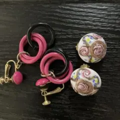 ヴィンテージ イヤリング 2種セット昭和レトロがお好きな方にも