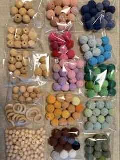 Mamimami home 編みビーズ ウッドビーズ リング 大量 묶음 판매