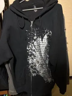 y2k 英字ジップパーカー