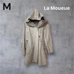 La Moueueラムエッティ フード付き ムートンコート 裏起毛 シンプル 冬