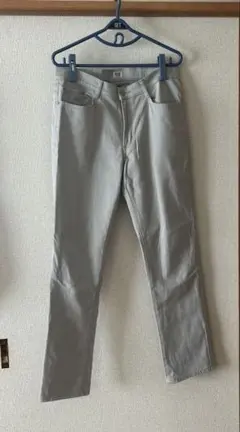 【美品】EDWINエドウィン 5ポケット ストレッチ パンツ ライトグレー L