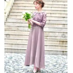 即購入可◆ガール　刺繍レースワンピースドレス　プリーツ　結婚式　オケージョンのサムネイル