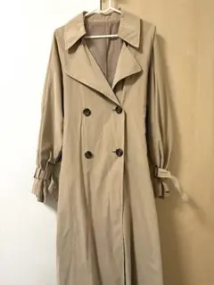 【最終価格】春コート トレンチコート ベージュ M ロング丈 ベルト付き