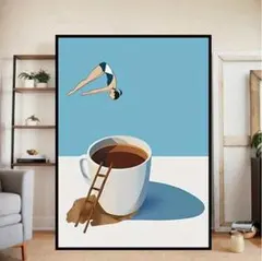 ミッドセンチュリー キャンバスポスター coffeeダイブ3 30x40cm