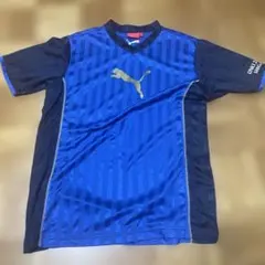 PUMA 青 ストライプ Lサイズ シャツ