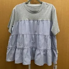 サカイ ドローインシャツ プリーツ ストライプ ブルー サイズ1 - メルカリ