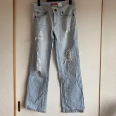 ダメージデニム ライトブルー