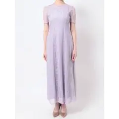 ラグナムーン LADYナローレースマキシワンピース　パープル