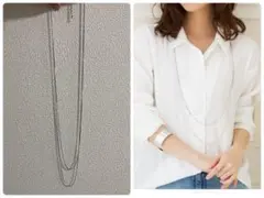 シルバー 2連ロングネックレス ニッケルフリー.卒業式.入学式