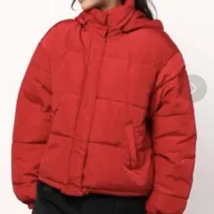INGNI フードショートエコダウンジャケット レッド