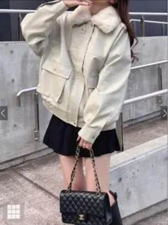 GRL ファー付き襟2wayレザージャケット【kd89】