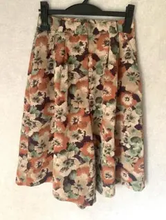 ガウチョパンツ　キュロット　花柄　古着