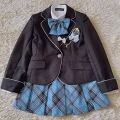 ヒロミチナカノ 卒服 女の子 150 セットアップ ブルー チェック エンブレム