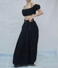 JOSEMOON SUSPENDER GATHER SKIRT