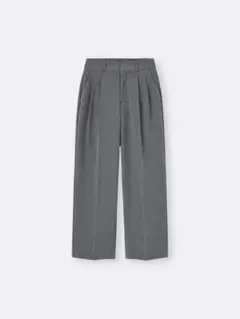 【裾上げ67cm】 ジーユー GU タックワイドパンツ XLサイズ ダークグレー